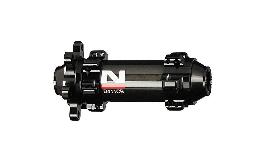 Front disc hub Novatec D411CB-12, black, 24 key hole