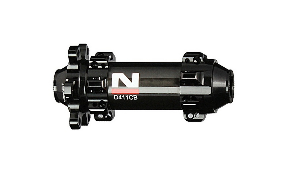 Front disc hub Novatec D411CB-12, black, 28 key hole