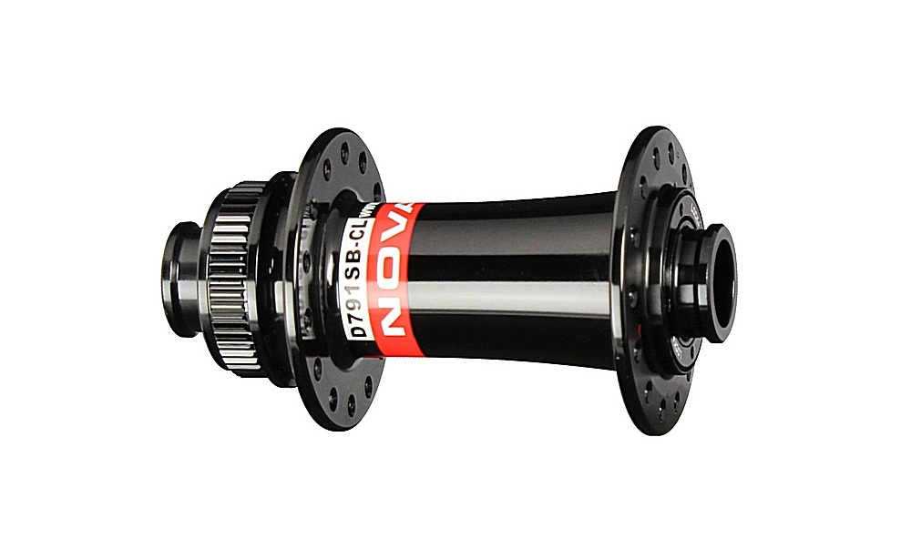 Front disc hub Novatec D791SB-CL-15, centerlock, black, 32 holes
