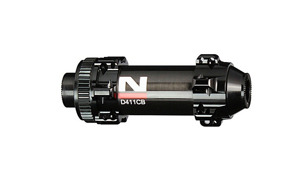 Front disc hub Novatec D411CB-CL-12, centerlock, black, 24 holes