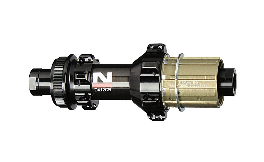 Rear disc hub Novatec D412CB-CL-X12-A4ALS-11S, centerlock, black, 24 key holes