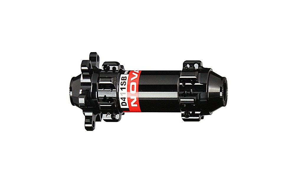Front disc hub Novatec D411SB-12, black, 28 holes