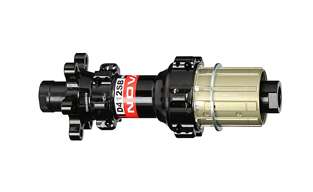 Rear disc hub Novatec D412SB-X12-A4ALS-11S, black, 24 key holes
