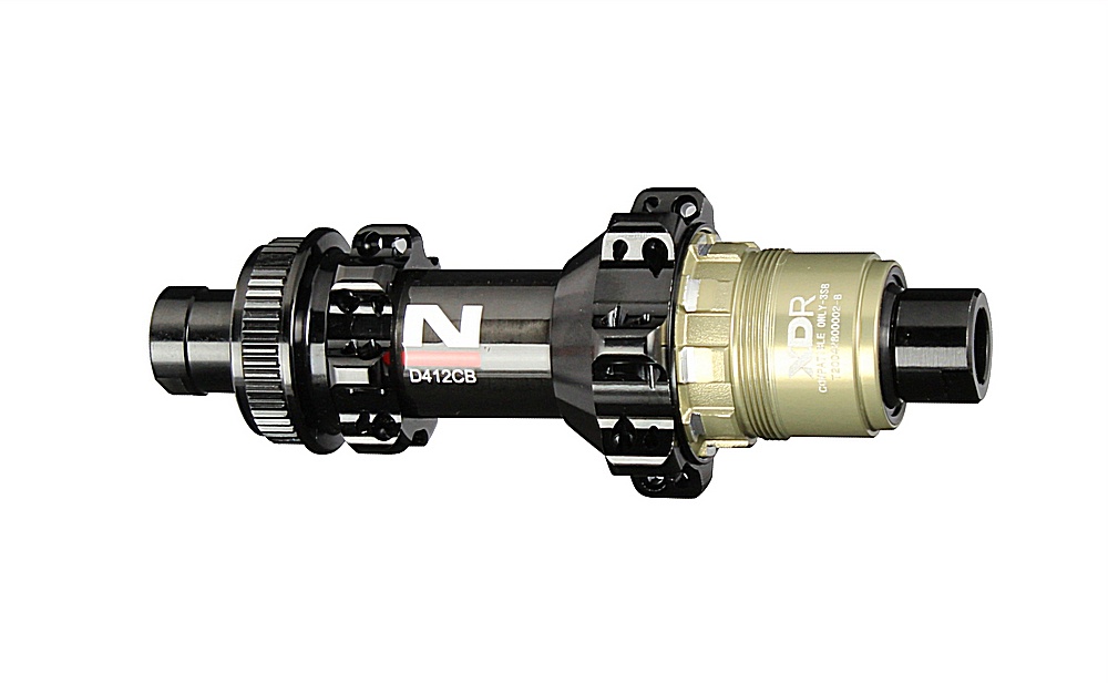 Rear disc hub Novatec D412CB-CL-X12-A4A-XDR, centerlock, black, 28 holes