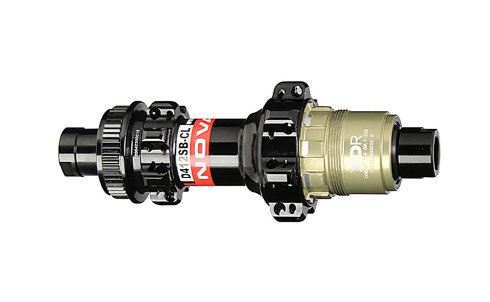 Rear disc hub Novatec D412SB-CL-X12-A4A-XDR, centerlock, black, 28 holes