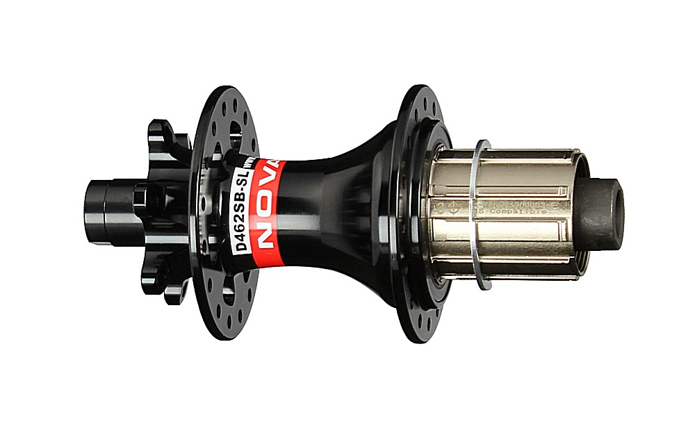 Rear disc hub Novatec D462SB-SL-X12-S3S-11S, black, 32 holes