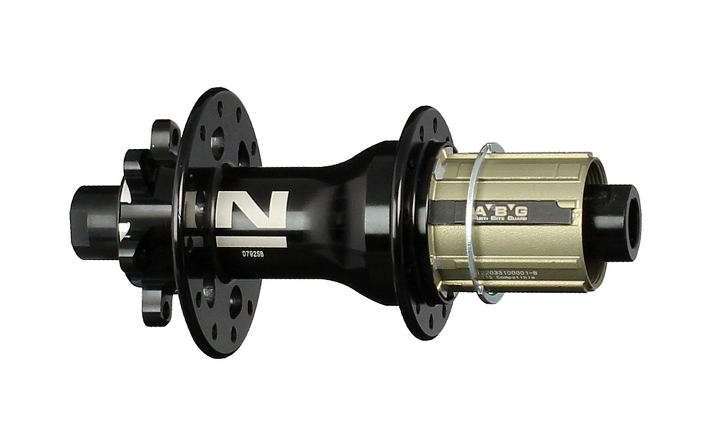 Rear disc hub Novatec D792SB-X12-A4A-ABG-11S, black, 24 holes