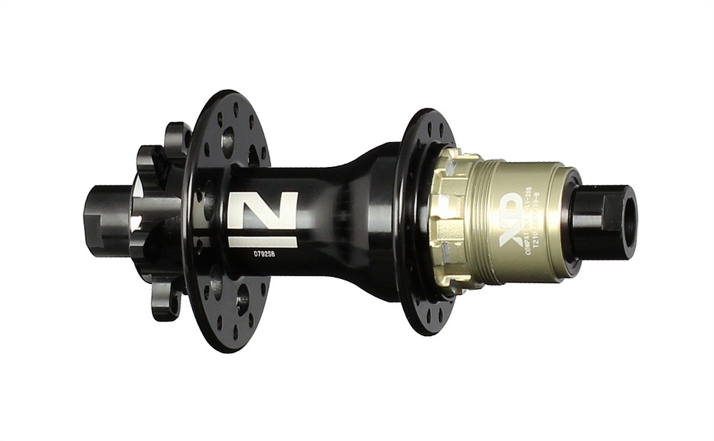 Rear disc hub Novatec D792SB-X12-A4A-XD, black, 28 holes