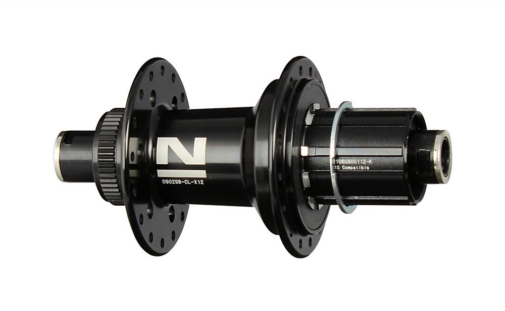 Rear disc hub Novatec D902SB-CL-X12-A4A-11S, centerlock, black, 32 holes
