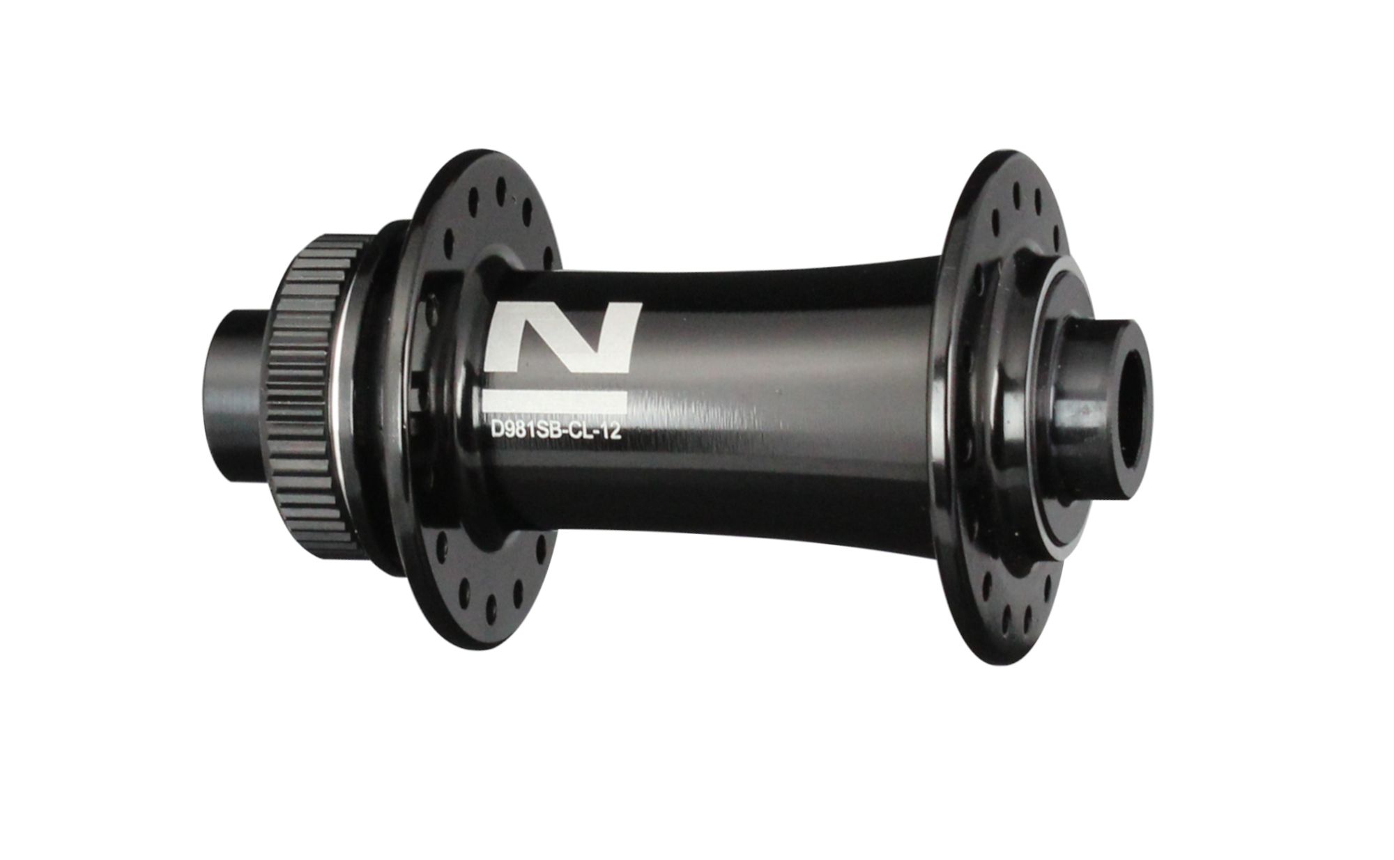 Front disc hub Novatec D981SB-CL-12, centerlock, black, 32 holes