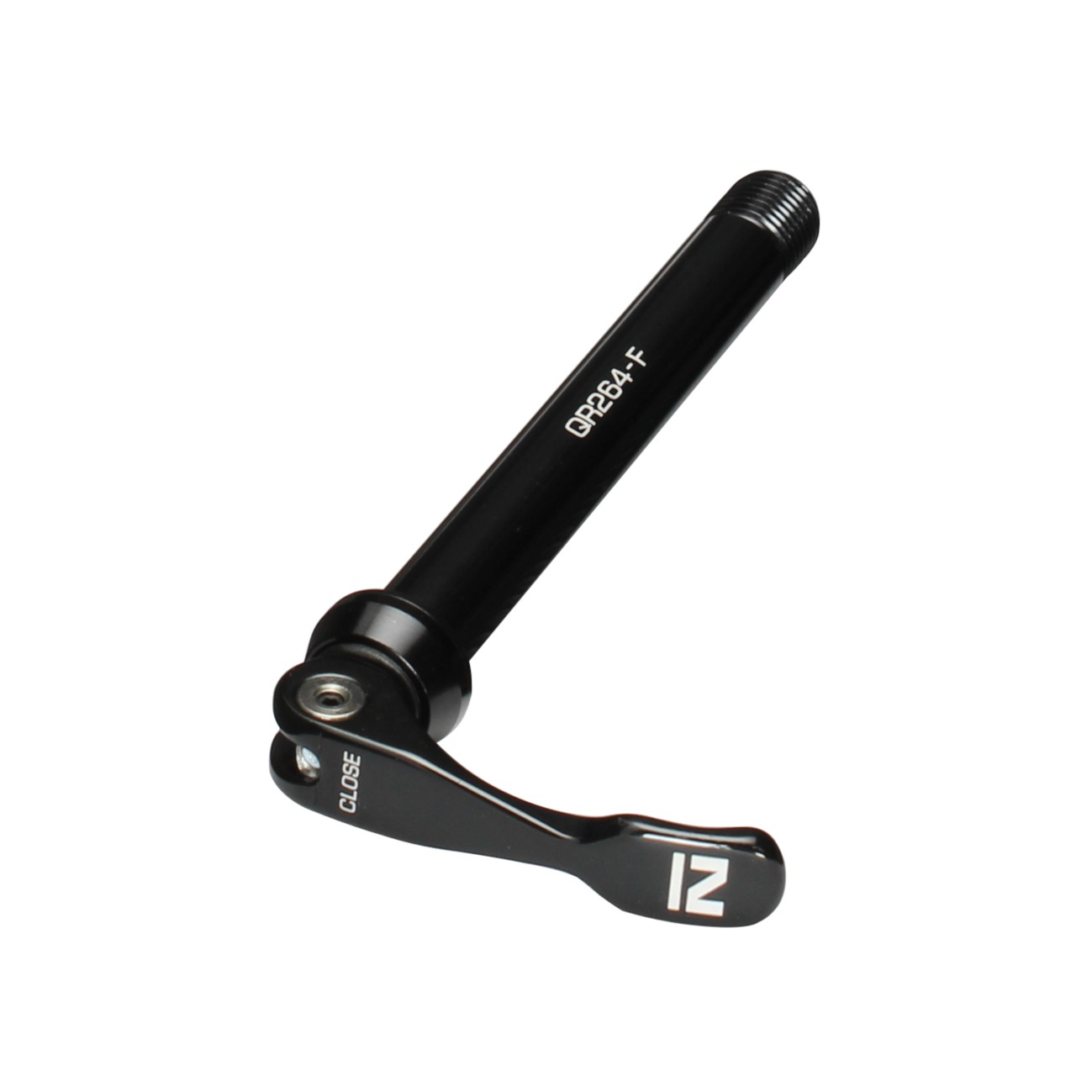 Quick release QR264F-15 Black, shaft: alloy 15x100x125L (M15xP1.5×16), W/O nut, Novatec Logo