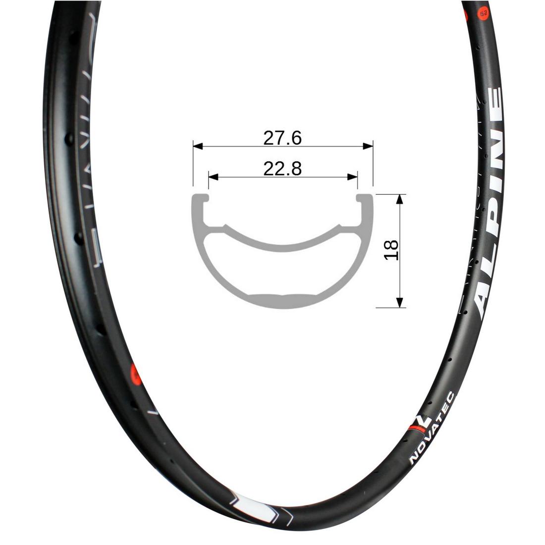 Rim, alloy, 29″, 32H, Alpine 29_U2.1, front/rear, 18×23, Logo Alpine