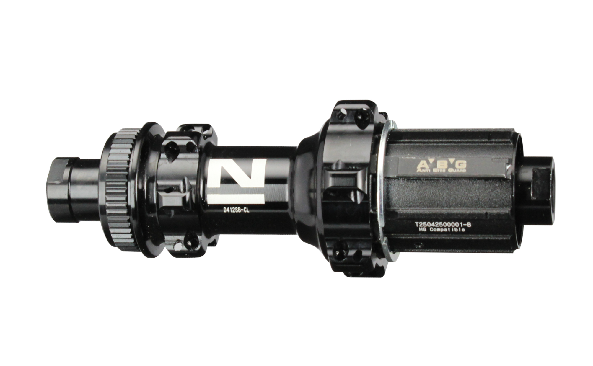 Rear disc hub Novatec D412SB-CL-X12-A4A-11S, centerlock, black, 24 holes