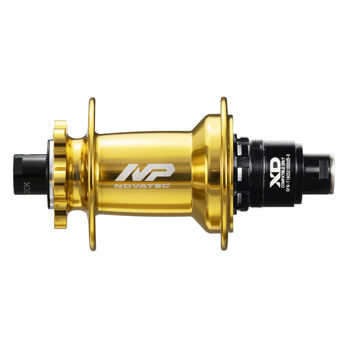 Rear disc hub Novatec Premium XD602SB/A-B12-XD, gold, 32 holes