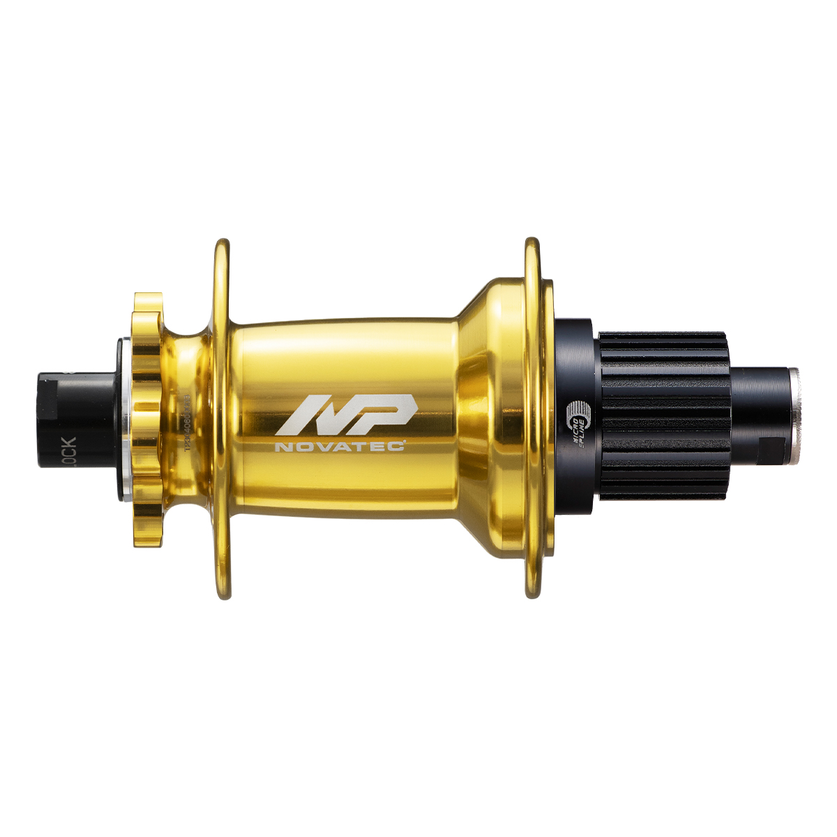 Rear disc hub Novatec Premium XD602SB/A-B12-MS, gold, 32 holes