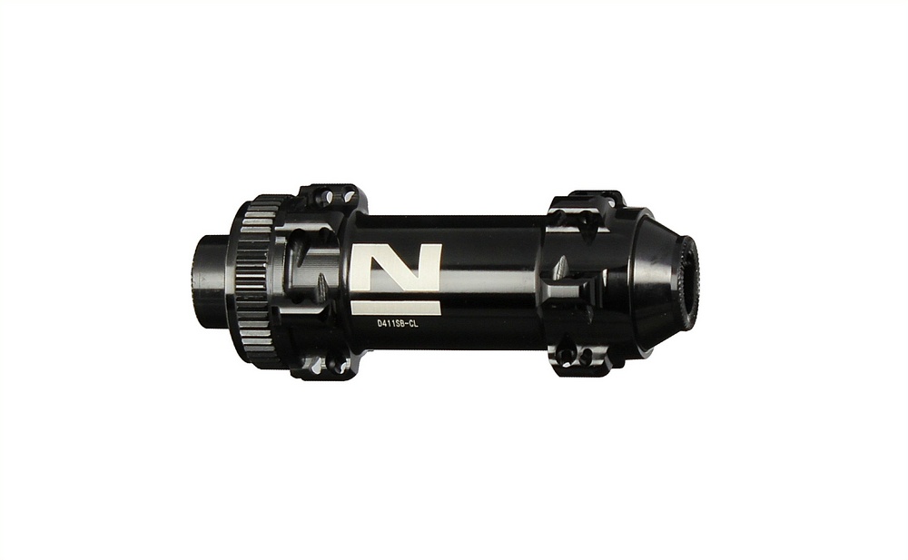 Front disc hub Novatec D411SB-CL-12, centerlock, black, 28 holes